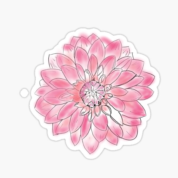 Red Dahlia Sticker