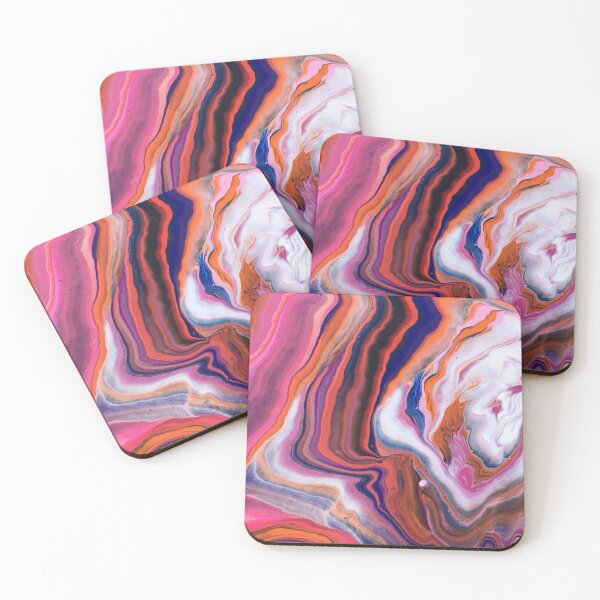 Item preview, Pink and Orange Paint Pour designed and sold by Its-AmandasArt.