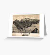Vintage Pictorial Map of Bar Harbor (1886) Greeting Card