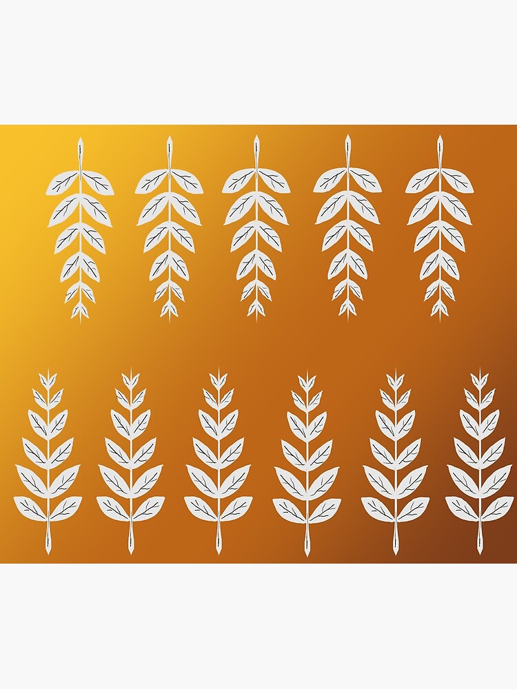 Discover Burnt Orange Leaf Pattern Premium Matte Vertical Poster