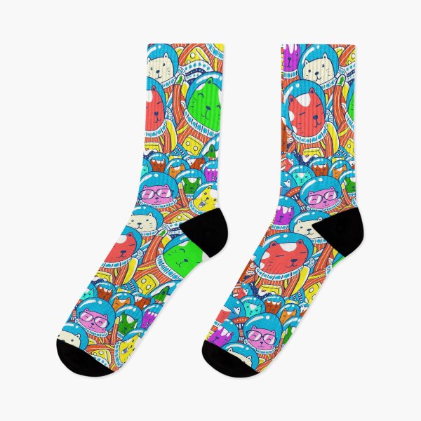 Item preview, A Colorful Crowd of Catstronauts designed and sold by KrisSidDesigns.
