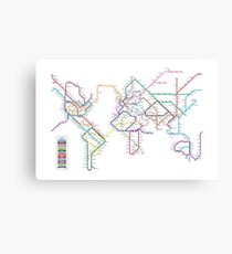 World Tube Metro Map Canvas Print