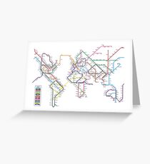 World Tube Metro Map Greeting Card