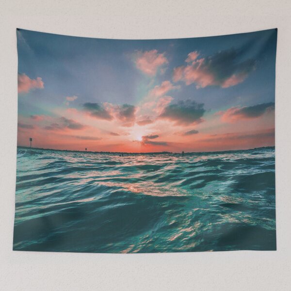Item preview, Nature, ocean during sunrise tapestries designed and sold by CyLeap.