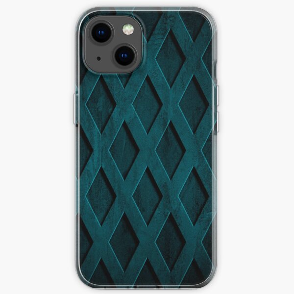 Deep blue grid textured  iPhone Soft Case