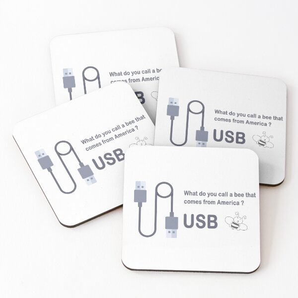Item preview, A bee that comes from America - USB Programming Dev Joke designed and sold by devtshirts.