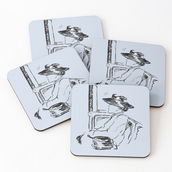 Item preview, Lady with the Black Leather Hat — Winter Blue designed and sold by South Bay Storyteller .