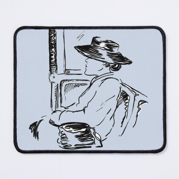 Item preview, Lady with the Black Leather Hat — Winter Blue designed and sold by South Bay Storyteller .