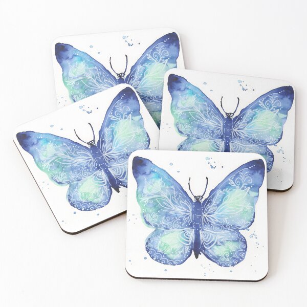 Item preview, Blue Floral Butterfly designed and sold by Olga Shvartsur.