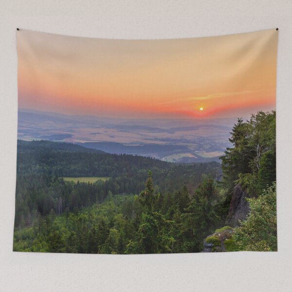 Item preview, Nature, Green Hill Sunrise tapestries designed and sold by CyLeap.