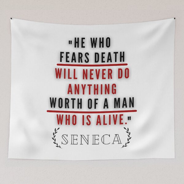 Item preview, HE WHO FEARS DEATH | STOIC QUOTE | SENECA designed and sold by Stoicwis.