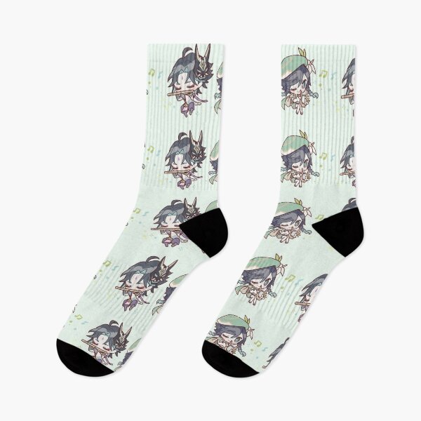 Item preview, Genshin Impact Chibi Venti and Xiao designed and sold by NewEraMutant.