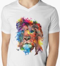 Löwe T-Shirt mit V-Ausschnitt für Männer