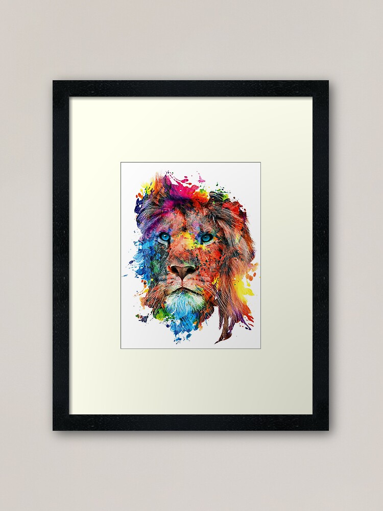 Thumbnail 2 of 7, Framed Art Print, Lion designed and sold by rizapeker.