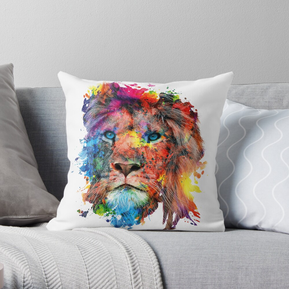 lion dance throw pillow