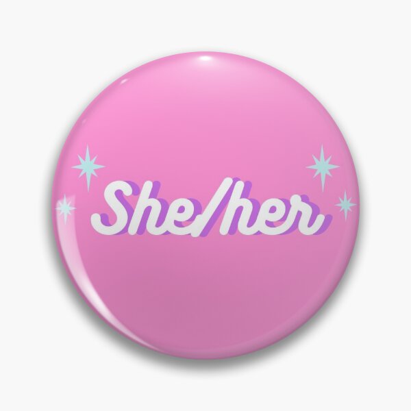 Item preview, she/her pronoun pin designed and sold by Lupe8707.