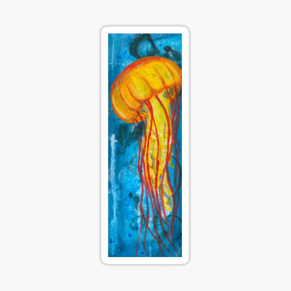 orange jellyfish Sticker