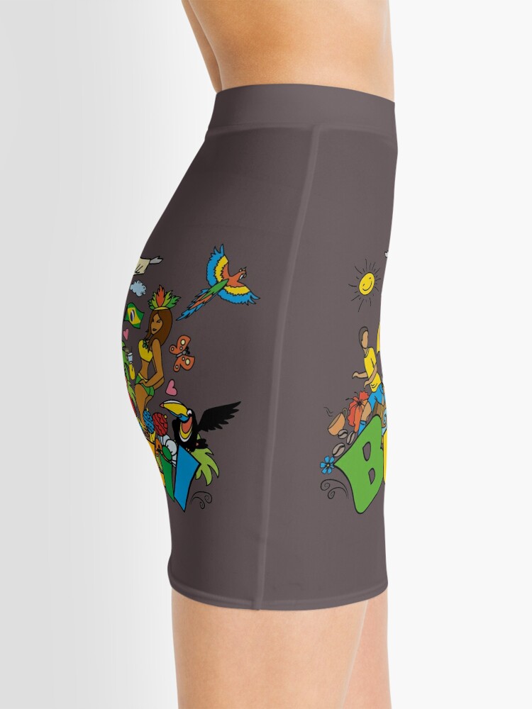 Funny cartoon brazil picture Mini Skirt for Sale by naum100