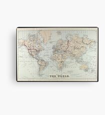 Vintage Map of The World (1875) Canvas Print