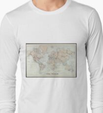 Vintage Map of The World (1875) Long Sleeve T-Shirt