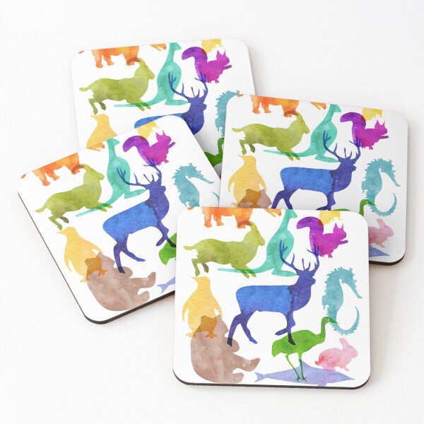 Item preview,  Hand painted Watercolor Abstract watercolor animals, rainbow colors animals, rainbow colors designed and sold by SouthPrints.