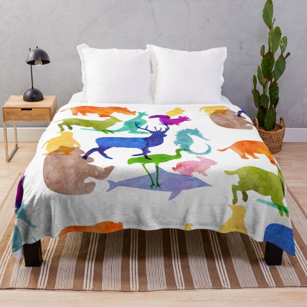 Item preview, Hand painted Watercolor Abstract watercolor animals, rainbow colors animals, rainbow colors designed and sold by SouthPrints.