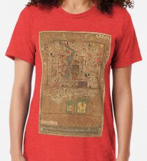 Vintage Map of Beijing China (1914) Tri-blend T-Shirt