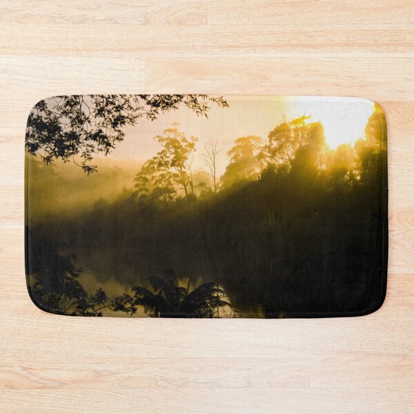 Item preview, Golden Sun rising over the forest of a misty lake designed and sold by James-Cole.