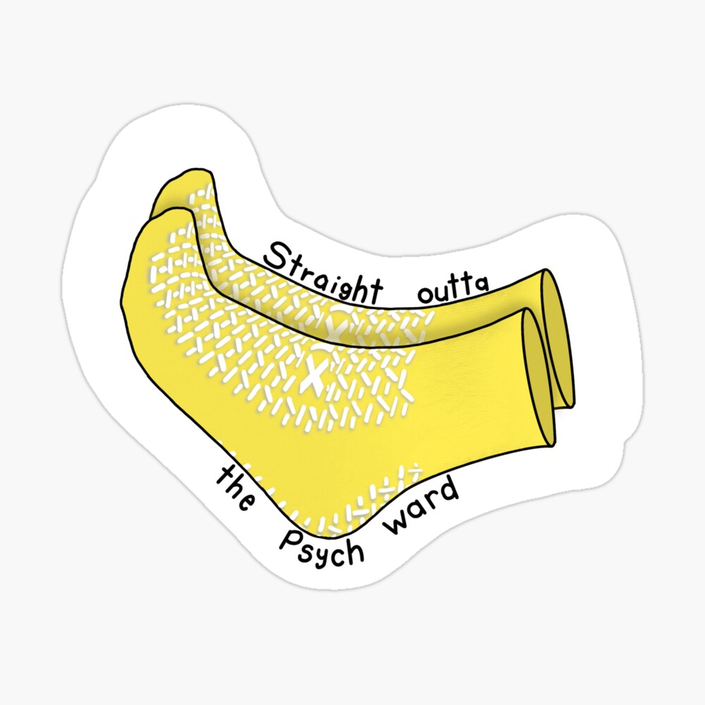 Mental Health (Psych ward) Sock Sticker for Sale by mriley97