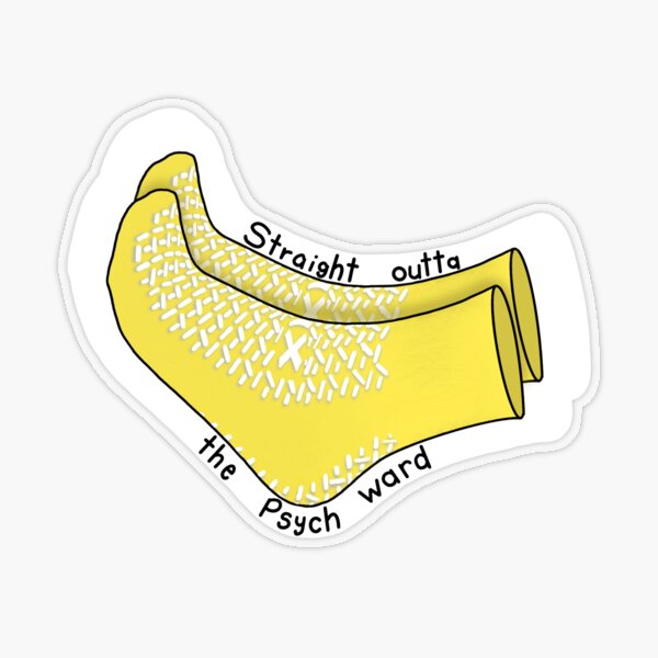 Mental Health (Psych ward) Sock Sticker for Sale by mriley97