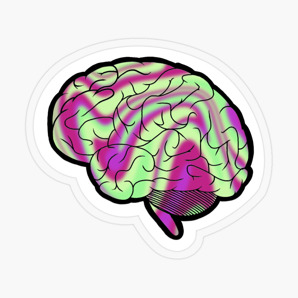 Tie-Dye Brain Sticker for Sale by mriley97