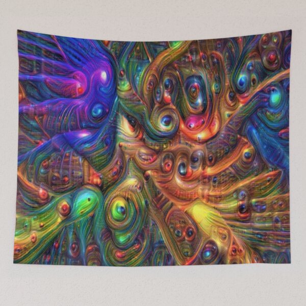 Item preview, trippy vibrant colour rainbow design designed and sold by BelAnnGrey.