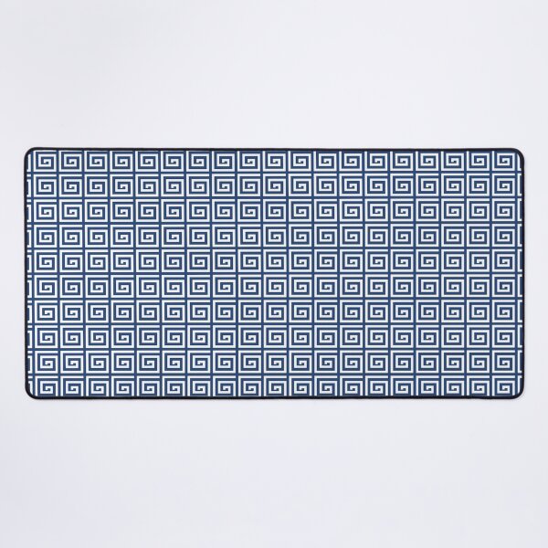 Greek Spiral Pattern | Greek Key Pattern | Classic Patterns | Vintage Patterns | Blue and White | Desk Mat