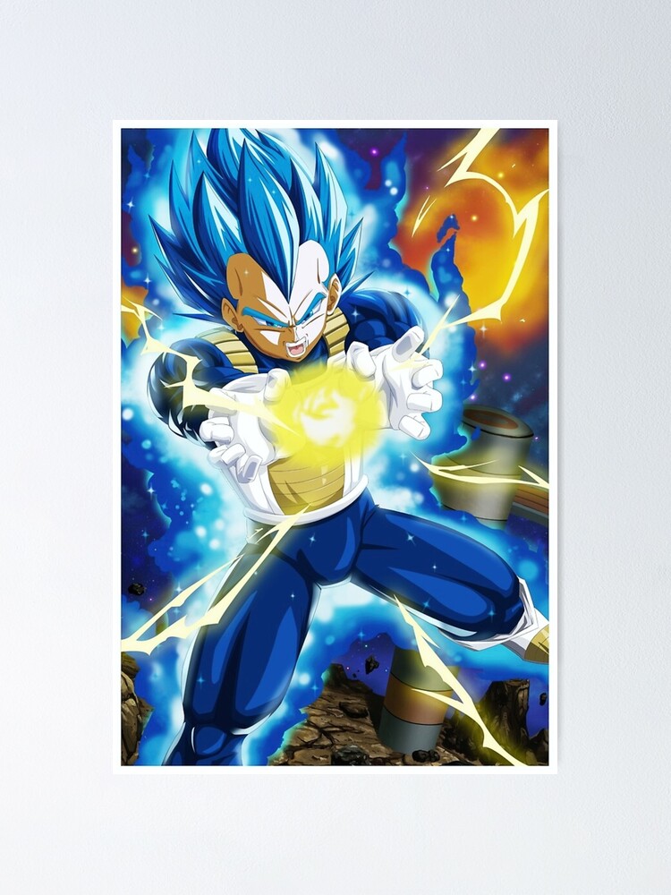 Vegeta Super Saiyan Blue Evolution Poster, Exclusive Art