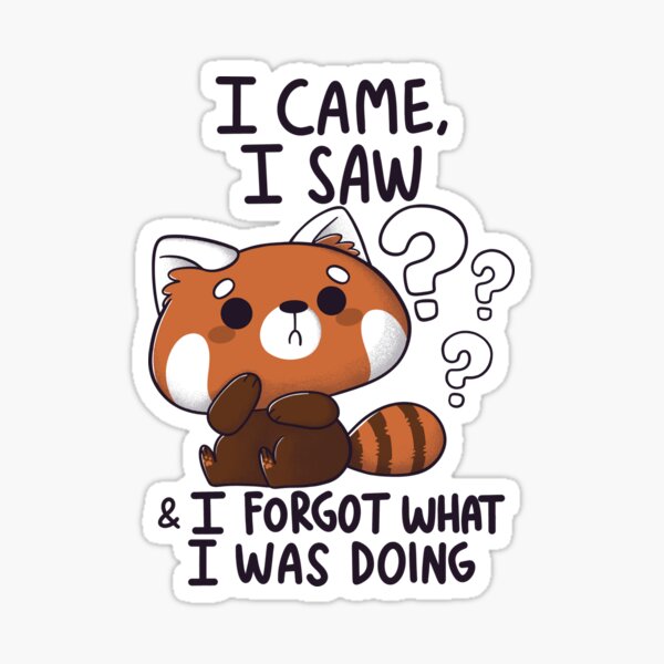 Forgetful Red Panda Sticker