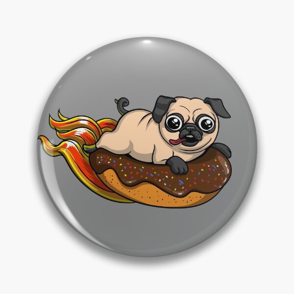 Item preview, Pug Dog Riding Donut  designed and sold by underheaven.