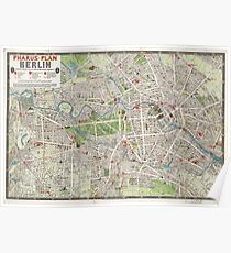 Vintage Map of Berlin Germany (1905) Poster