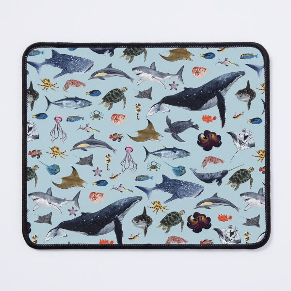 Item preview, SEA ANIMALS PATTERN (light blue) designed and sold by BEATRIZ ABAITUA.