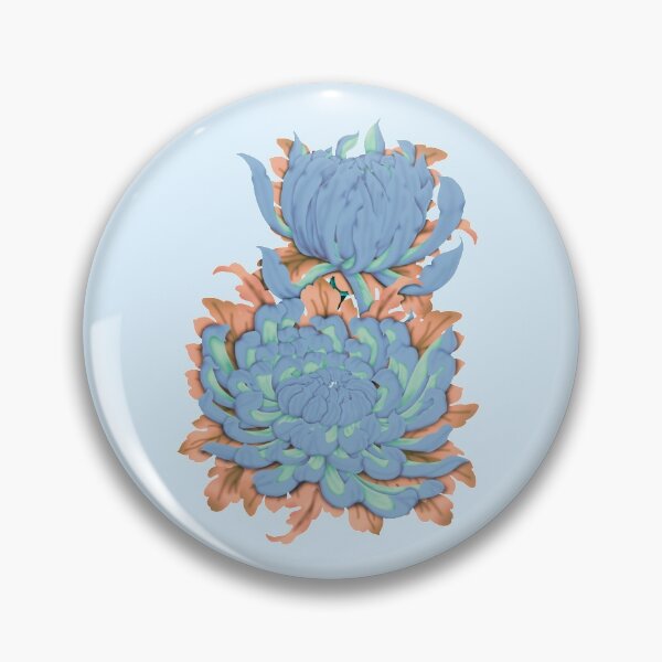 Item preview, Chrysanthemum Season Blue  designed and sold by MissRebelArt.