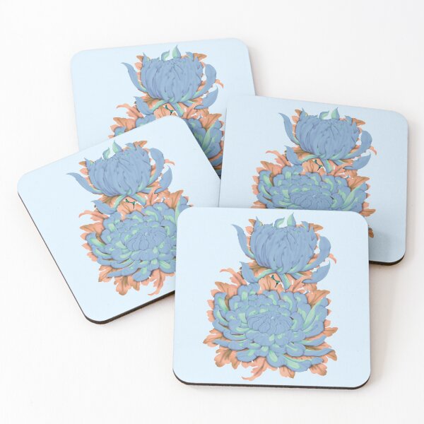 Item preview, Chrysanthemum Season Blue  designed and sold by MissRebelArt.