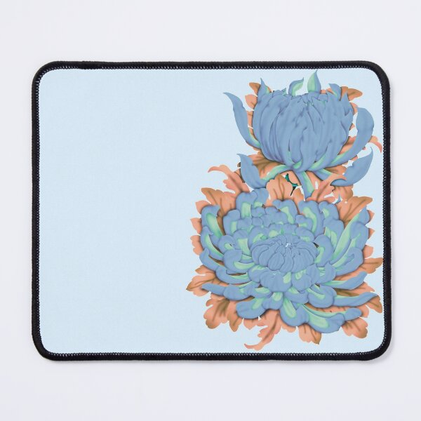 Item preview, Chrysanthemum Season Blue designed and sold by MissRebelArt.