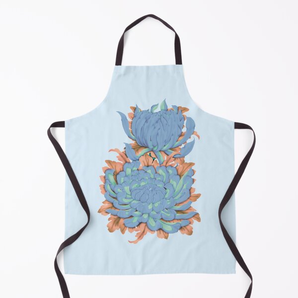 Item preview, Chrysanthemum Season Blue designed and sold by MissRebelArt.