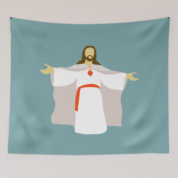 Item preview, Sacred Heart of Jesus - graphic art with open arms  designed and sold by TheCatholicLady.