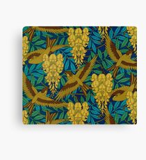Vintage Art Deco Birds and Leaves Canvas Print