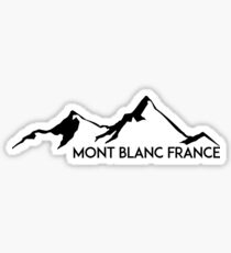 MONT BLANC FRANCE Ski Skiing Mountain Mountains Skis Silhouette Snowboard Snowboarding Sticker