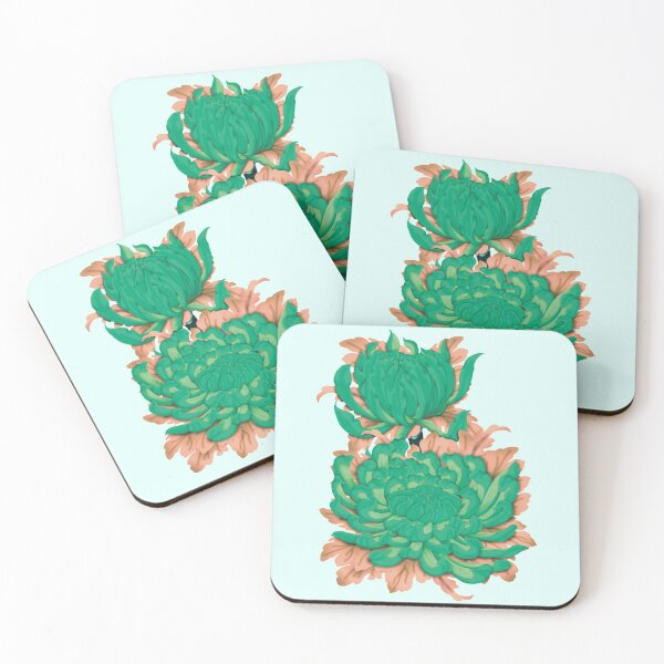 Item preview, Chrysanthemum Season Green  designed and sold by MissRebelArt.