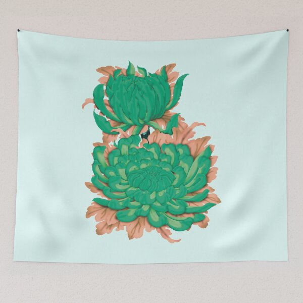 Item preview, Chrysanthemum Season Green  designed and sold by MissRebelArt.