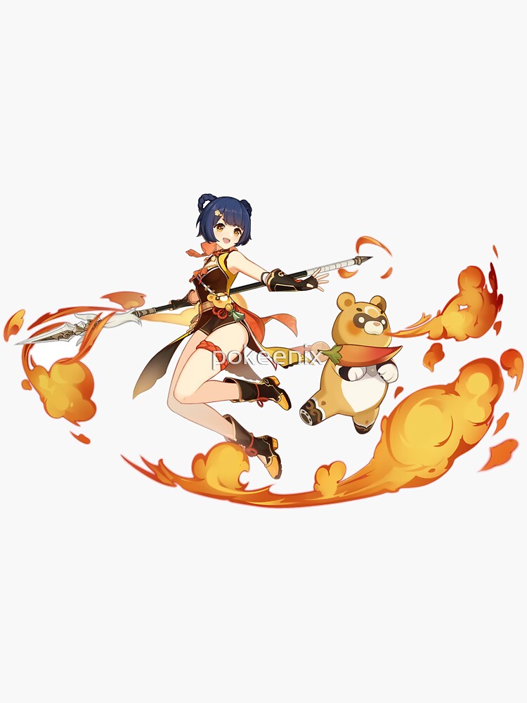 "Genshin Impact Xiangling Splash Sticker" Sticker for Sale by pokeenix