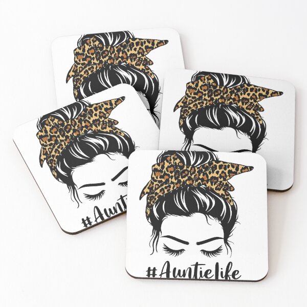 Item preview, Auntie Life Messy Bun Hair Bandana Leopard designed and sold by WilliamQuinnell.