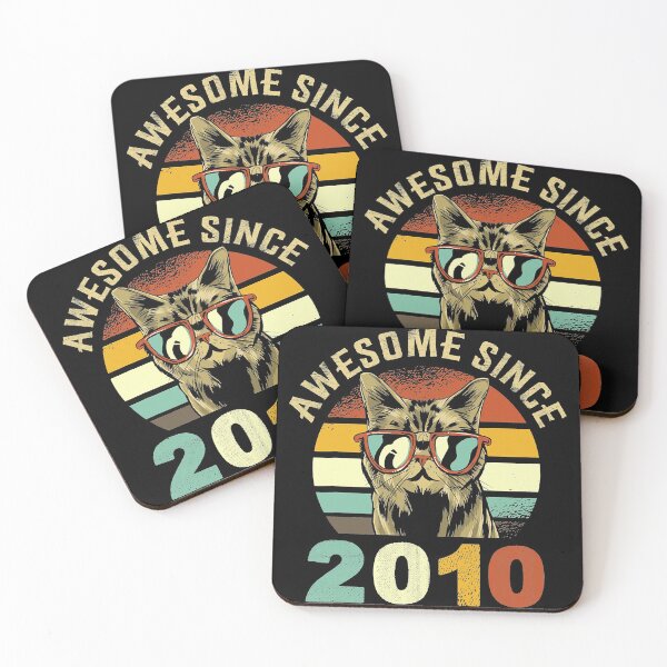 Item preview, Awesome Since 2010 Cute Cat Lover Sunglasses Retro Vintage designed and sold by WilliamQuinnell.